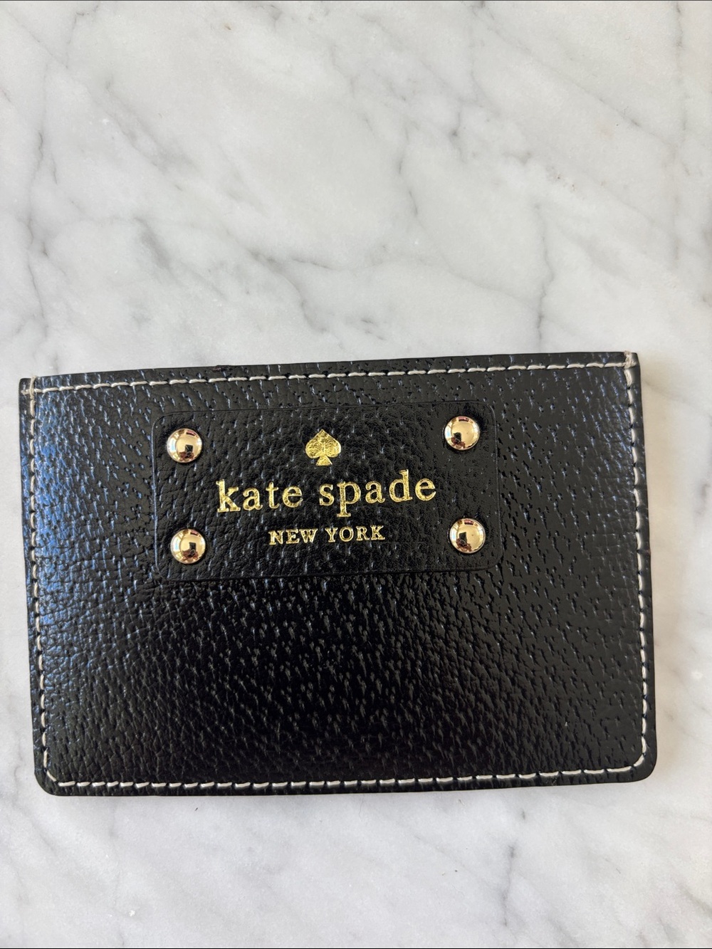 NWOT Kate Spade black leather credit card holder